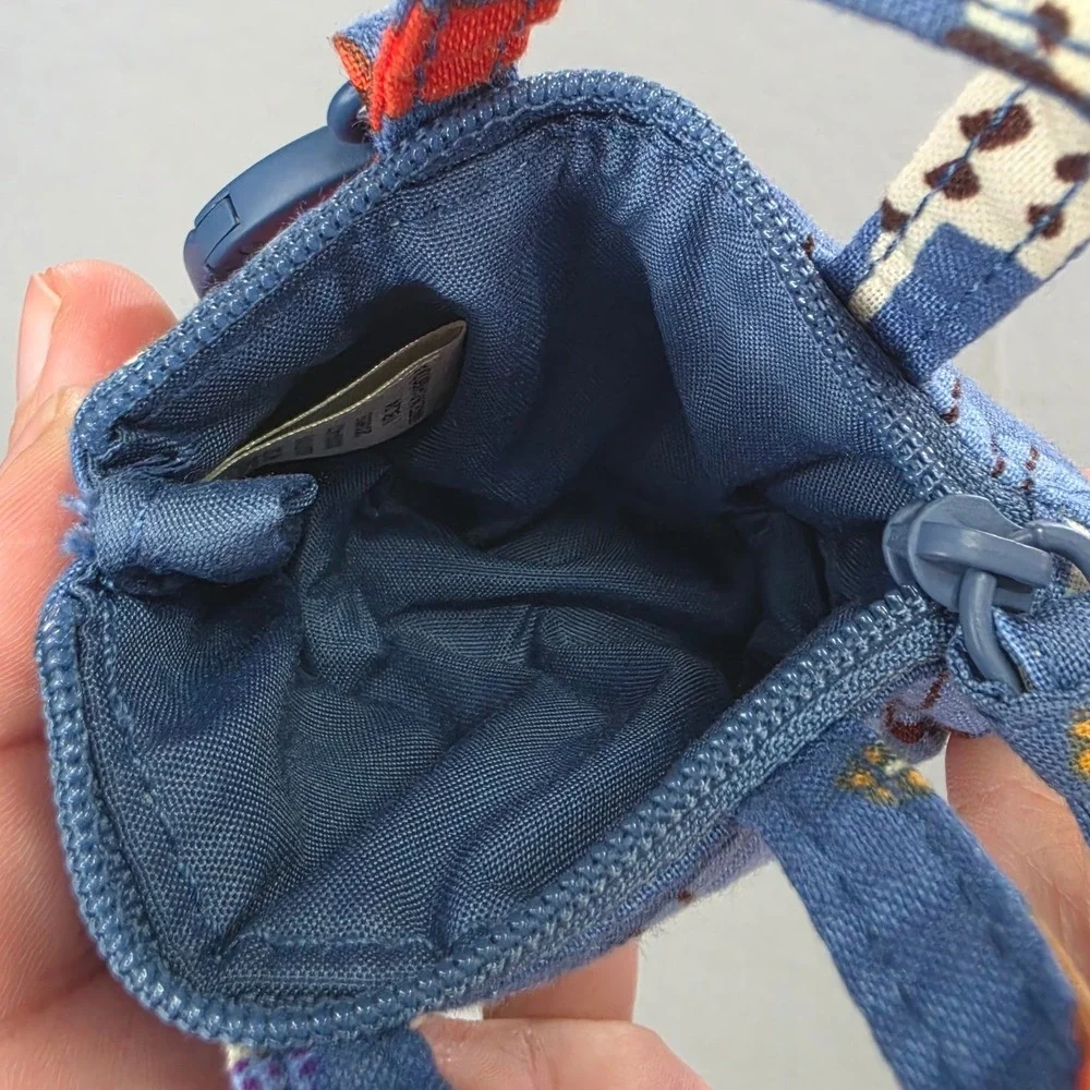 NWT Vera Bradley Bark Park Dog Print Coin Purse Charm Quilted Pouch Blue